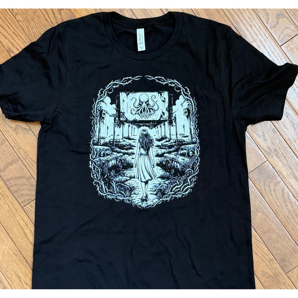 Watcher at the Drive-In Tee – Dark Horror Graphic